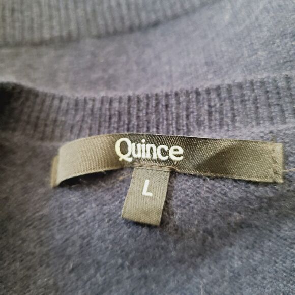 Quince Mongolian Cashmere Sweater L Blue Crewneck Long Sleeve Relaxed Pullover - Picture 4 of 6